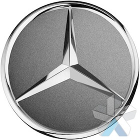 Genuine Mercedes Chrome Tantalite Grey Caps