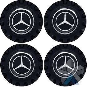 Genuine AMG Centre Cap Set Large Spoked Matt Black