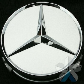 Genuine Mercedes Chrome Brilliant Silver Caps 66.8mm