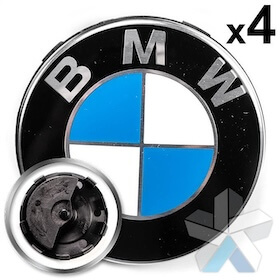Genuine BMW Centre Cap Set with Floating Roundel 68mm for 5x120 wheels