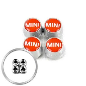 Genuine MINI Valve Red Dust Cap Set