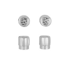 Genuine Mono Crested Valve Cap Set in Silver