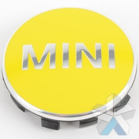 Genuine MINI Centre Cap Set Bright Yellow Small