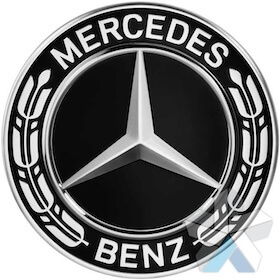 Genuine Mercedes Roadster Black Raised Star Caps