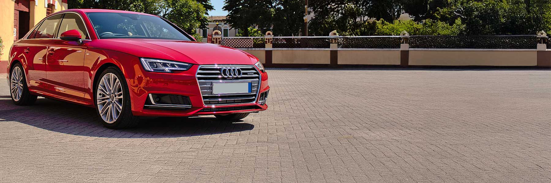Banner image of a  Audi A4 & S4 B9 (8W) featuring original Audi wheels.