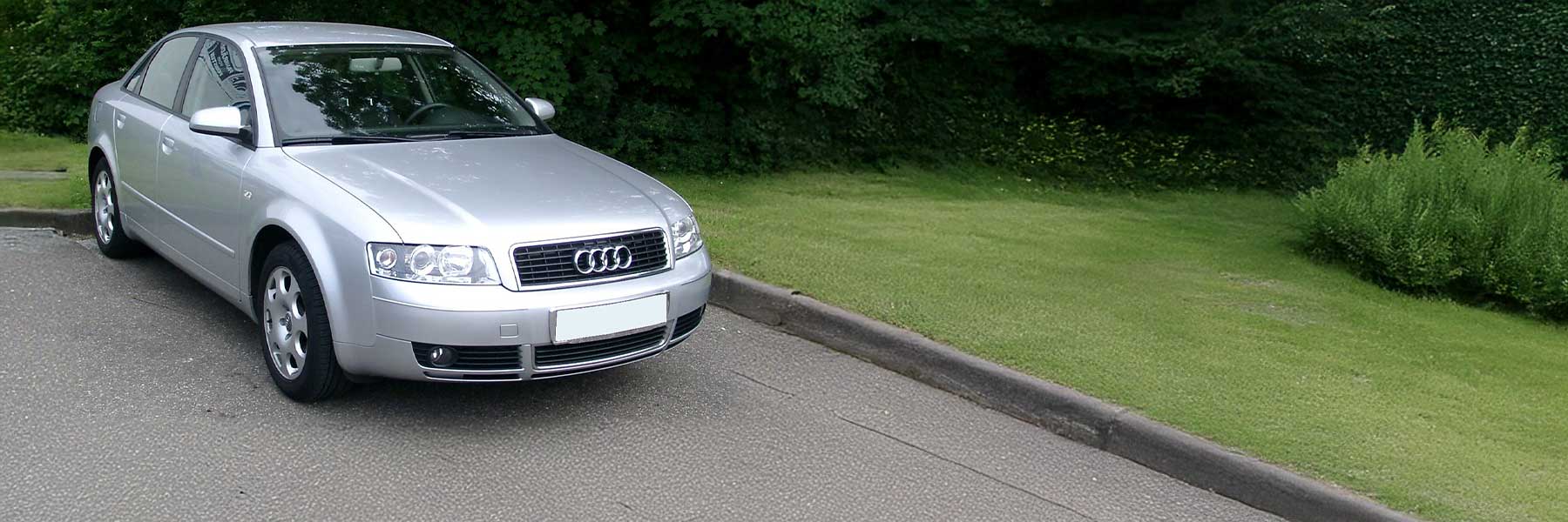 Banner image of a  Audi A4 & S4 B6 (8E) featuring original Audi wheels.