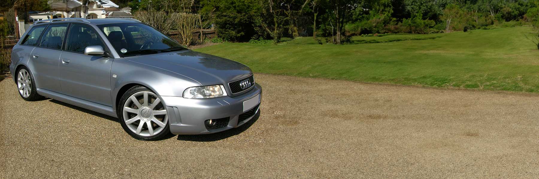 Banner image of a  Audi RS4 B5 (8D) featuring original Audi wheels.