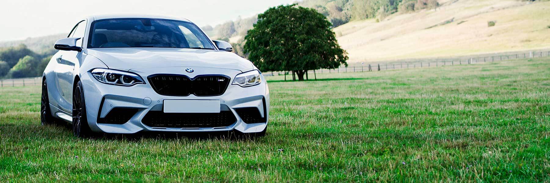 Banner image of a  BMW M2 F87 featuring original BMW wheels.