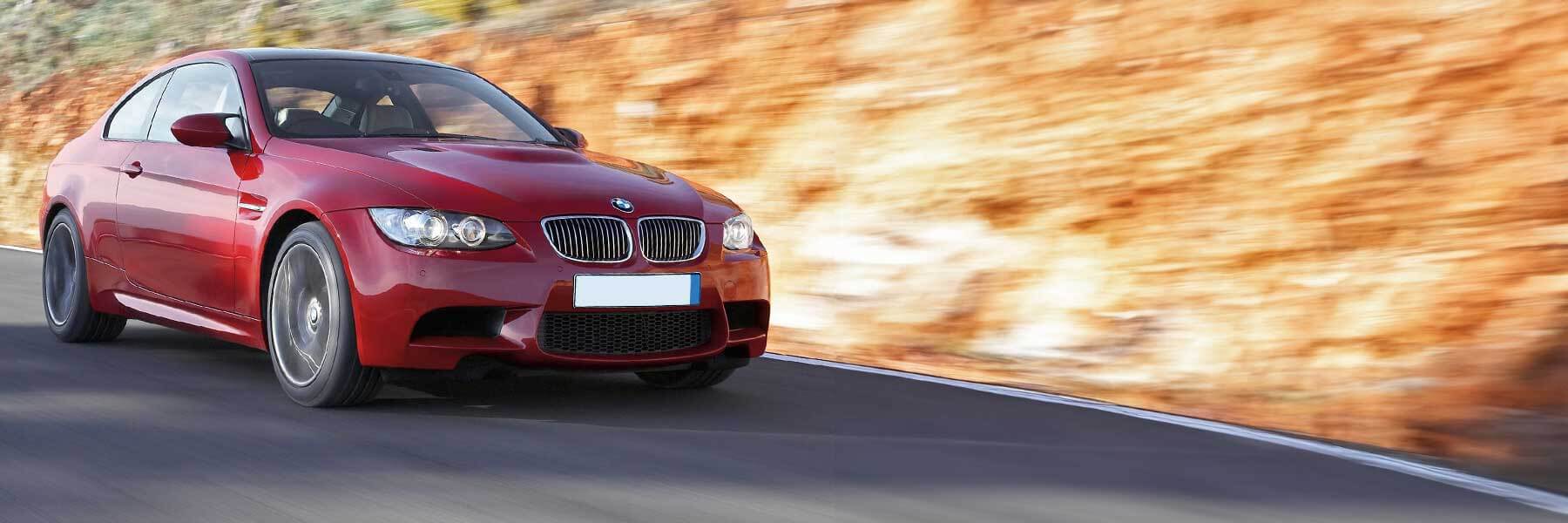 Banner image of a  BMW M3 E92 featuring original BMW wheels.