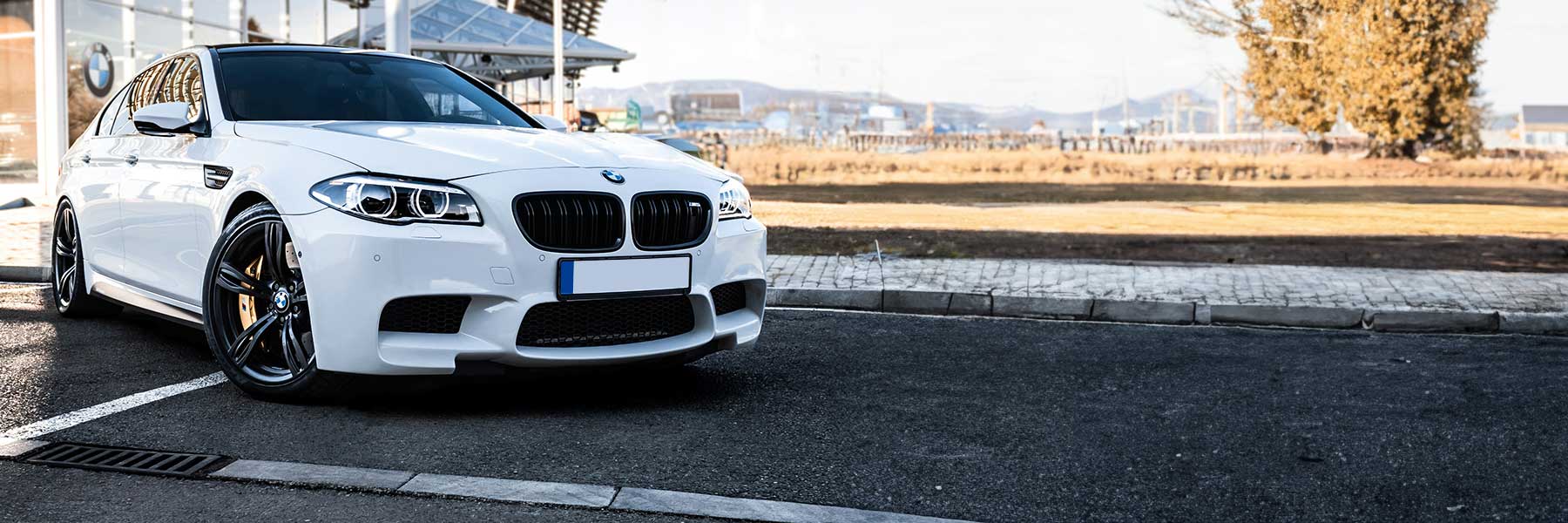 Banner image of a  BMW M5 F10 featuring original BMW wheels.