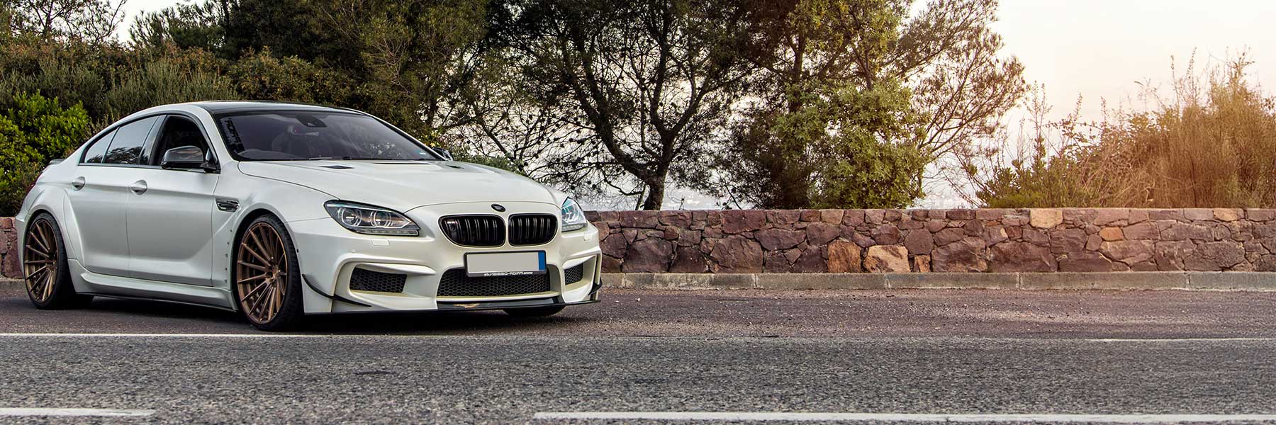 Banner image of a  BMW M6 F06 featuring original BMW wheels.