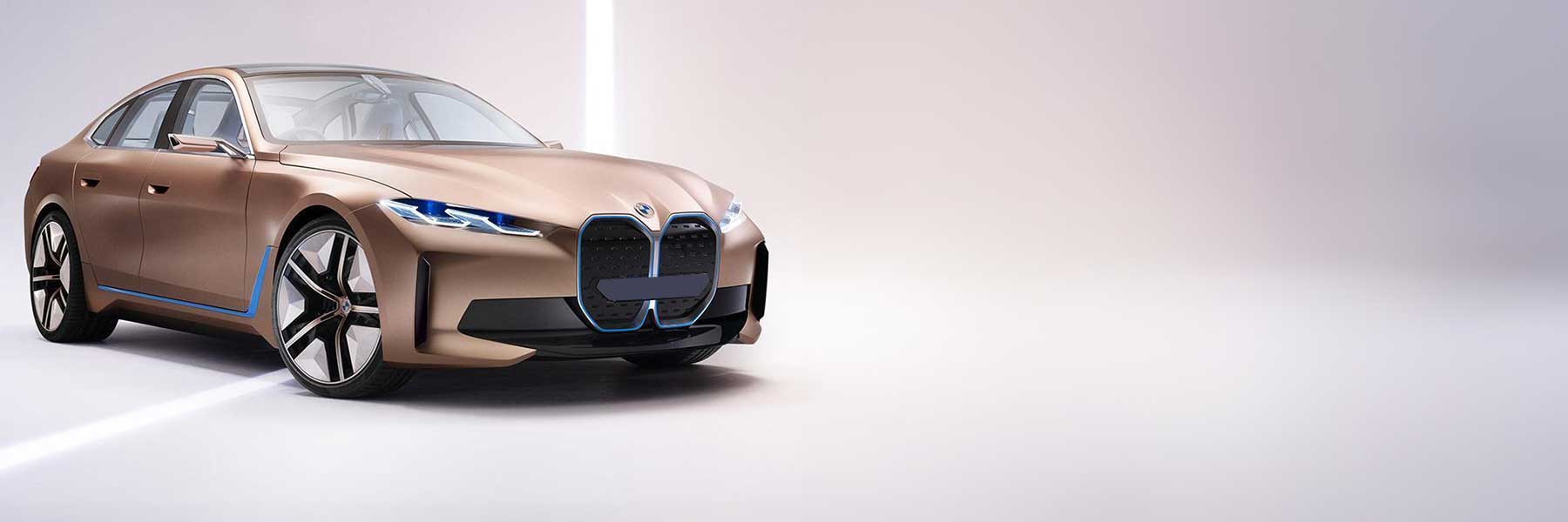 Banner image of a  BMW i4 G26 featuring original BMW wheels.