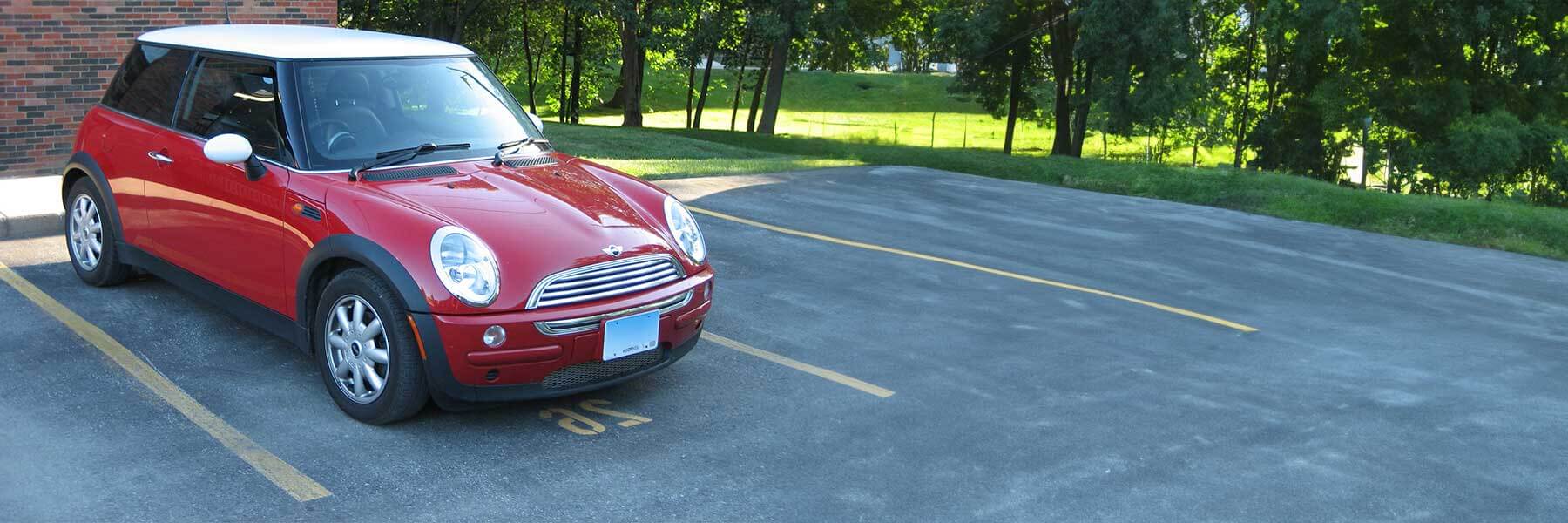 Banner image of a  MINI Hatchback R50 featuring original MINI wheels.