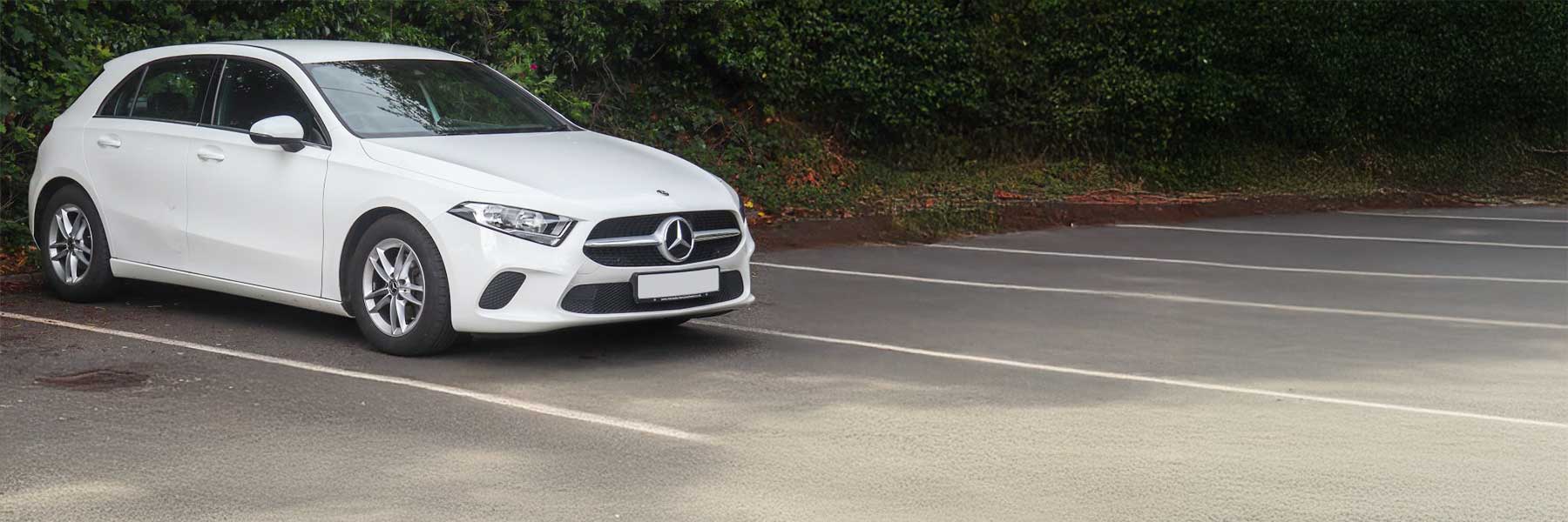 Banner image of a  Mercedes A-Class W177 featuring original Mercedes wheels.