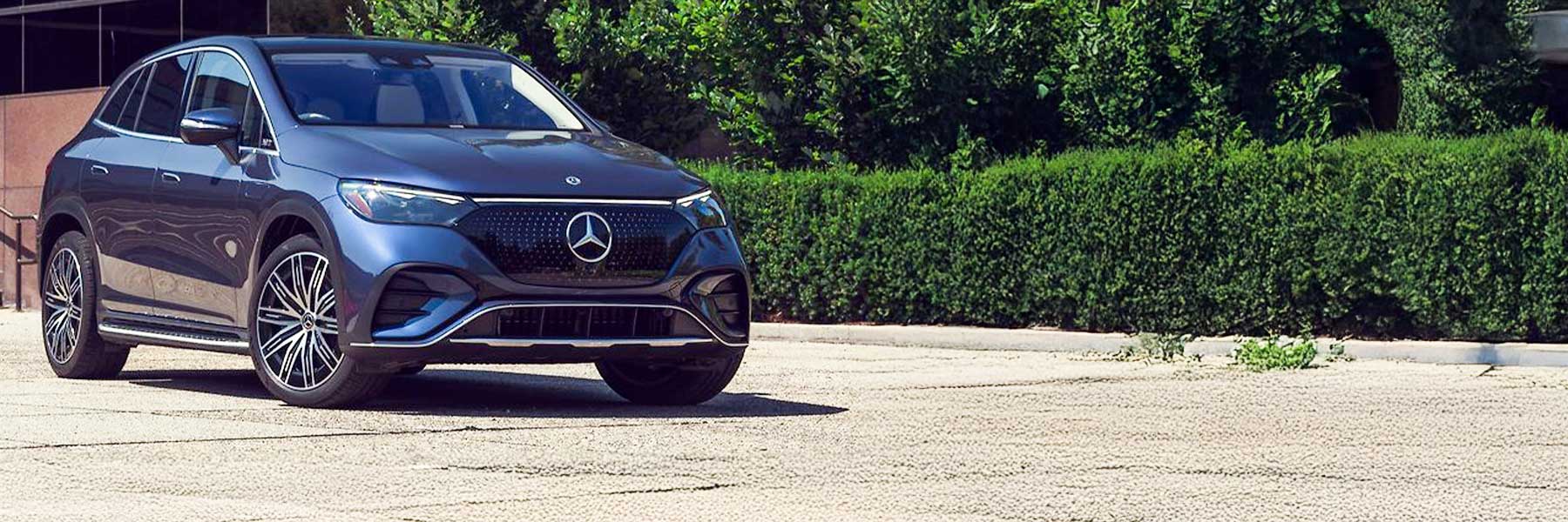 Banner image of a  Mercedes EQE X294 featuring original Mercedes wheels.