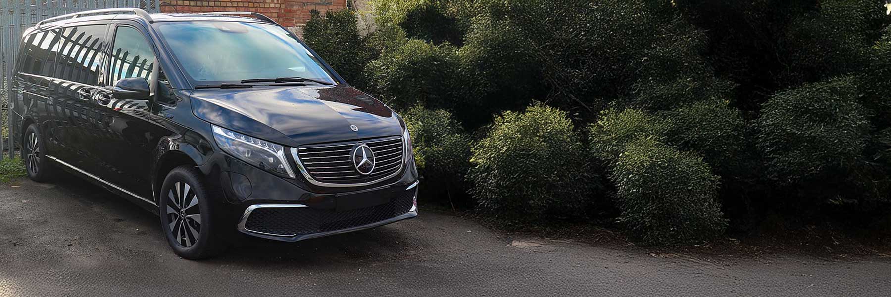 Banner image of a  Mercedes EQV 447 featuring original Mercedes wheels.