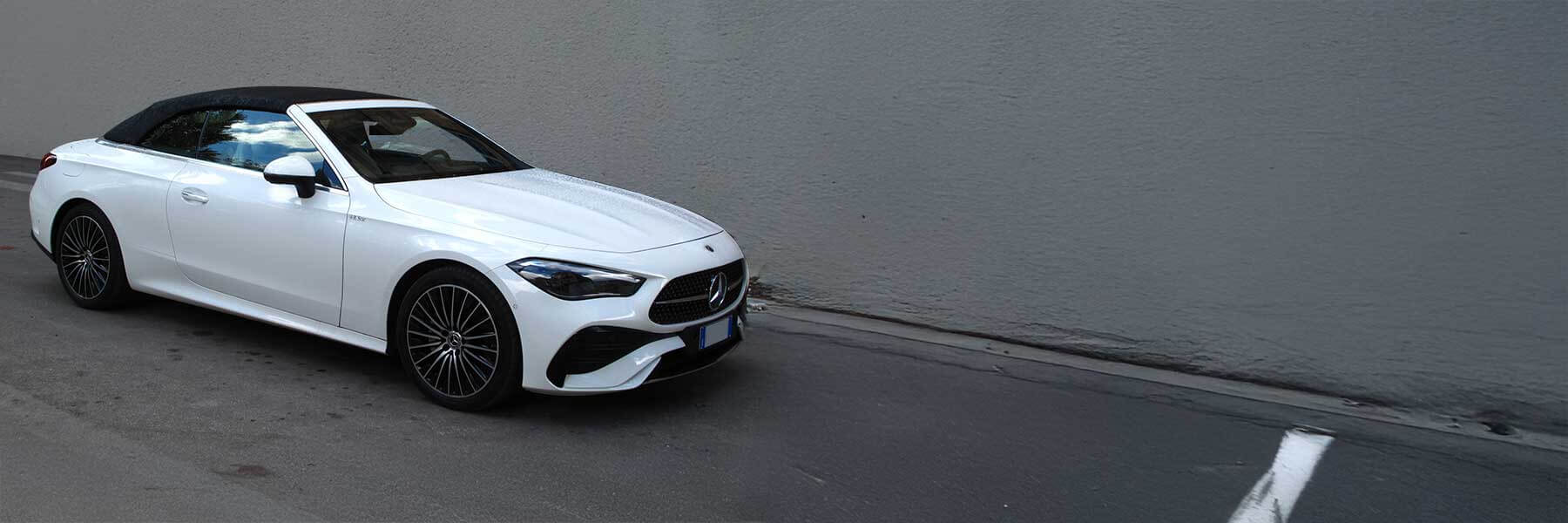 Banner image of a  Mercedes CLE A236 featuring original Mercedes wheels.