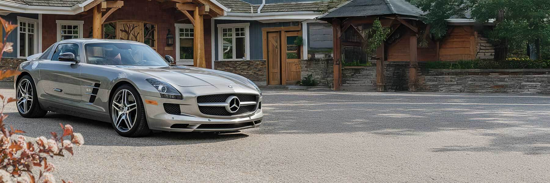 Banner image of a  Mercedes SLS C197 featuring original Mercedes wheels.