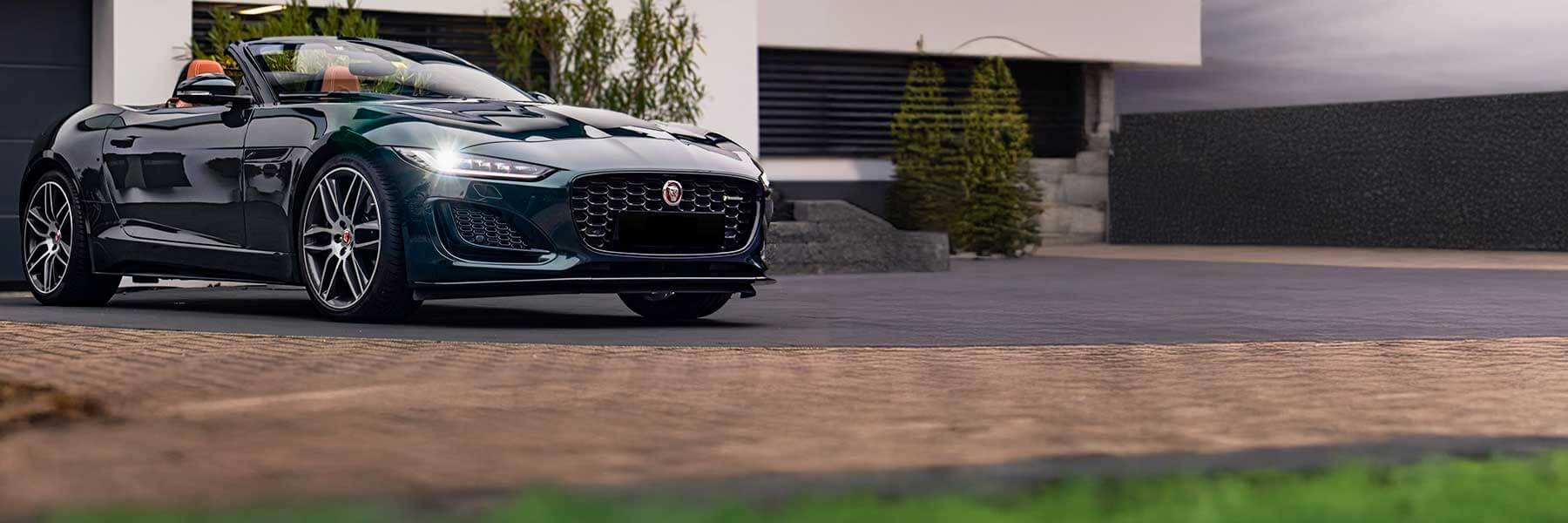 Jaguar featured in banner showcasing its original alloy wheels.