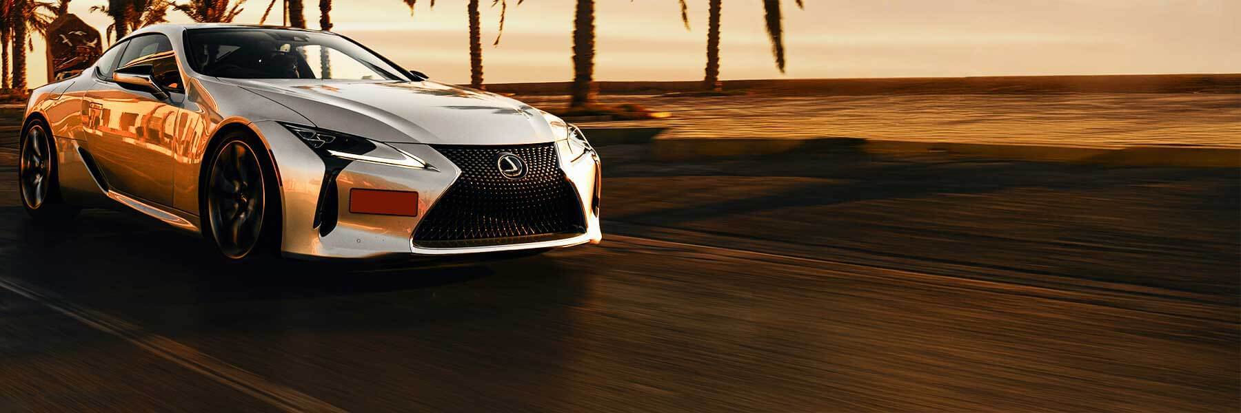 Lexus featured in banner showcasing its original alloy wheels.