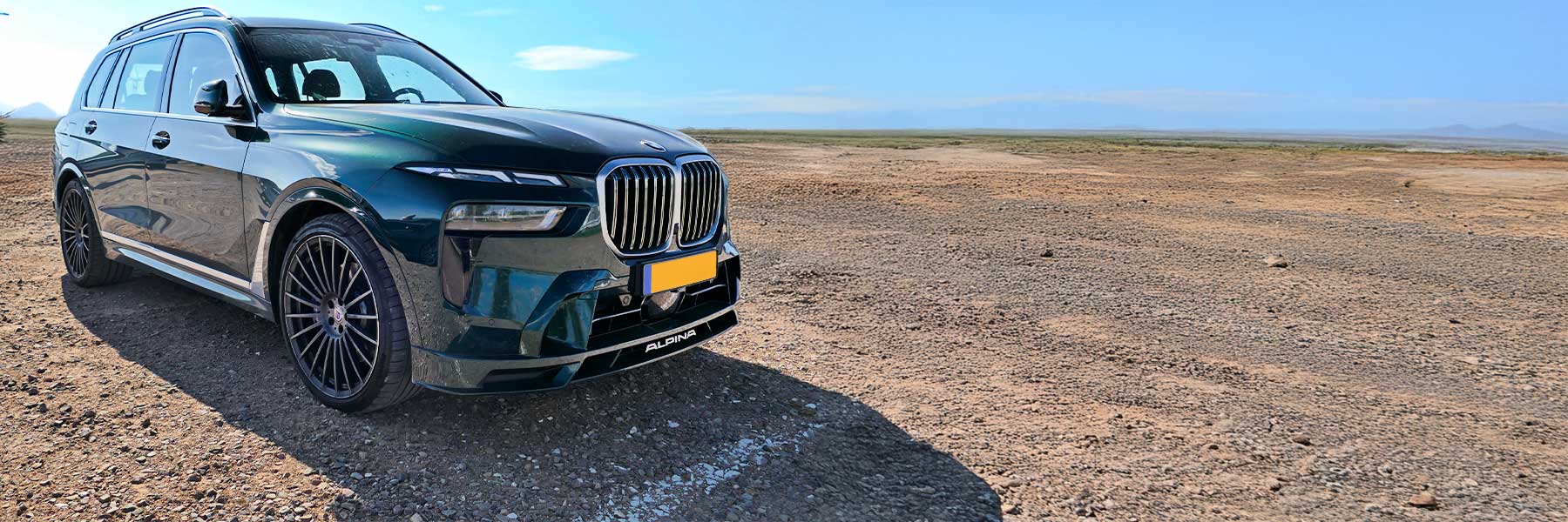 Featured banner showcasing the Alpina XB7 with original Alpina wheels.