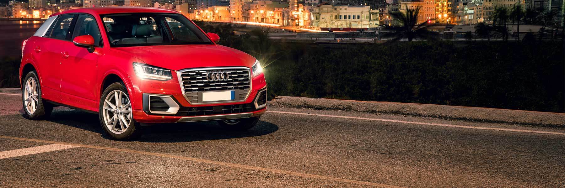Featured banner showcasing the Audi Q2 & SQ2 with original Audi wheels.