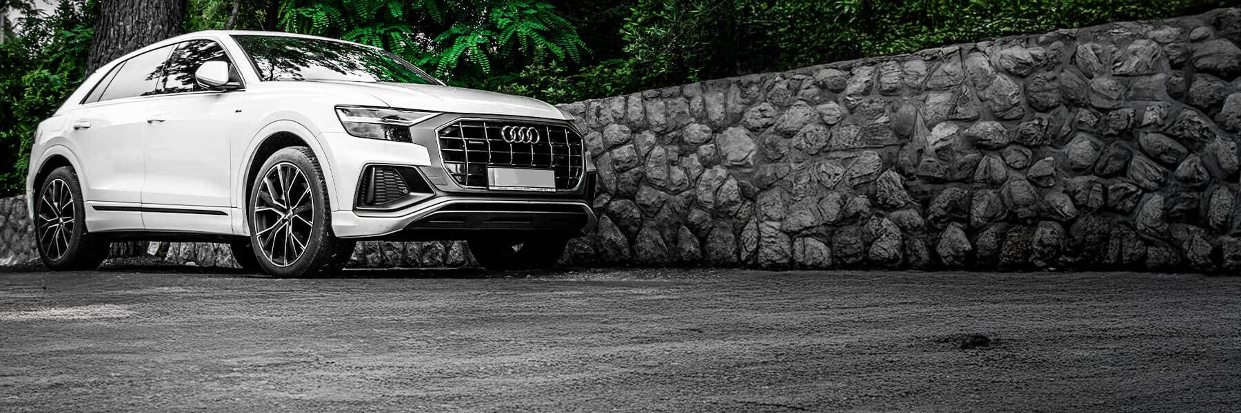 Featured banner showcasing the Audi Q8 & SQ8 with original Audi wheels.