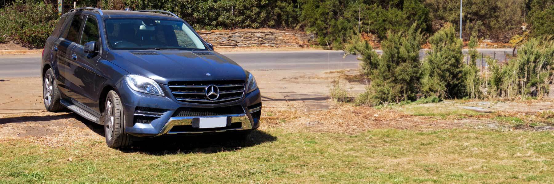 Featured banner showcasing the Mercedes M-Class with original Mercedes wheels.