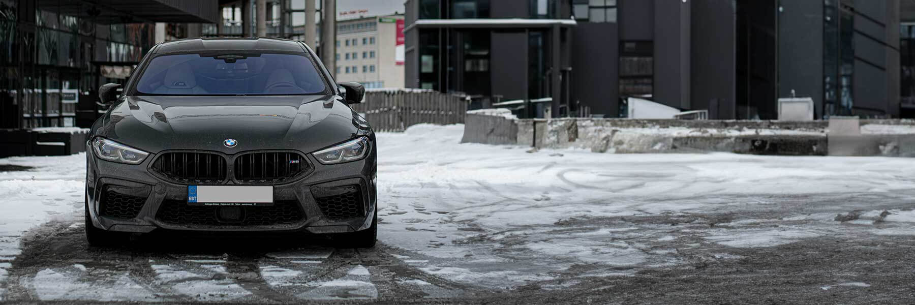 Featured banner showcasing the BMW M8 with original BMW wheels.