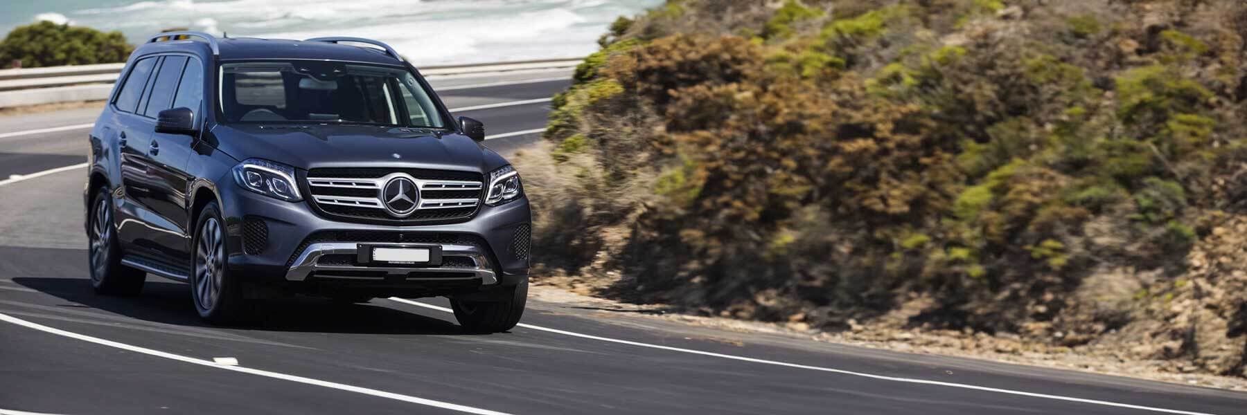 Featured banner showcasing the Mercedes GL-Class with original Mercedes wheels.