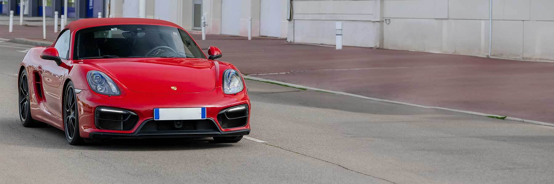 Featured banner showcasing the Porsche Boxster with original Porsche wheels.