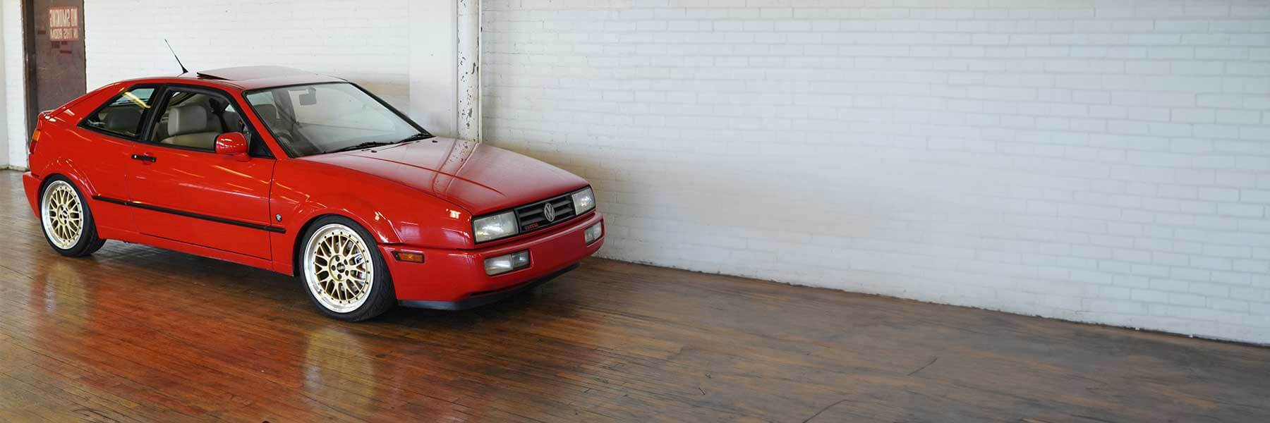 Featured banner showcasing the VW Corrado with original VW wheels.