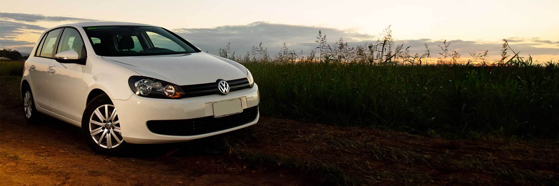 Featured banner showcasing the VW Golf Mk6 with original VW wheels.