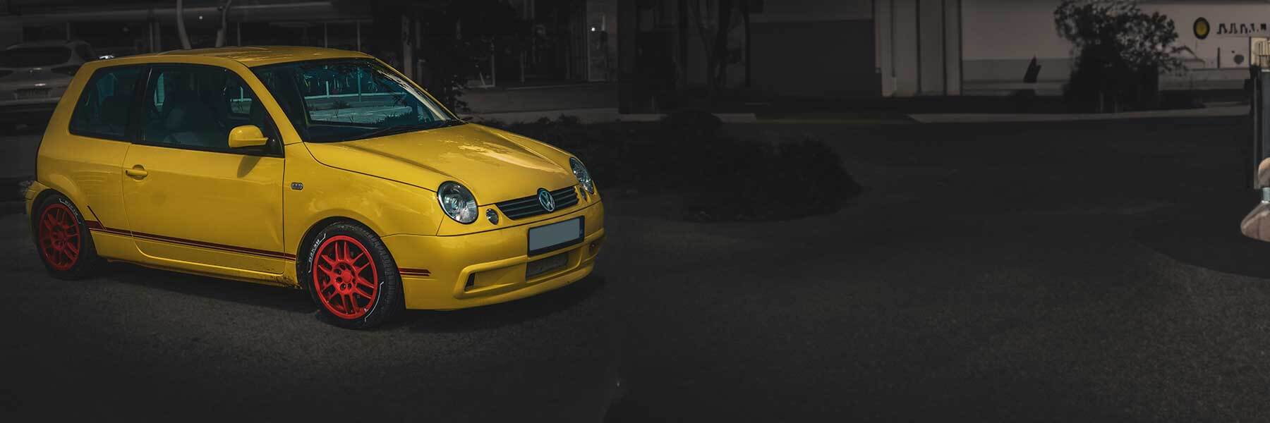 Featured banner showcasing the VW Lupo with original VW wheels.