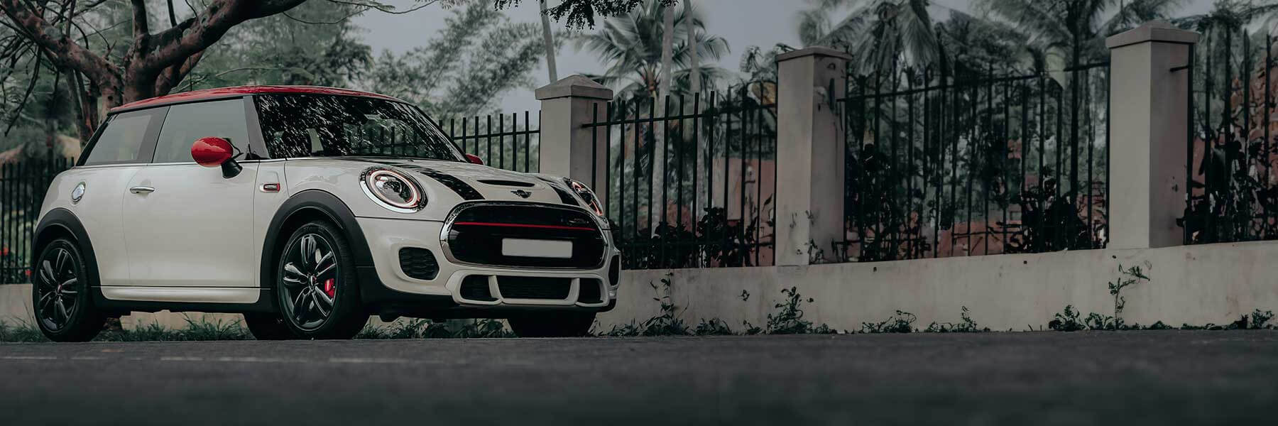 Banner image of vehicle featuring genuine JCW alloy wheels.