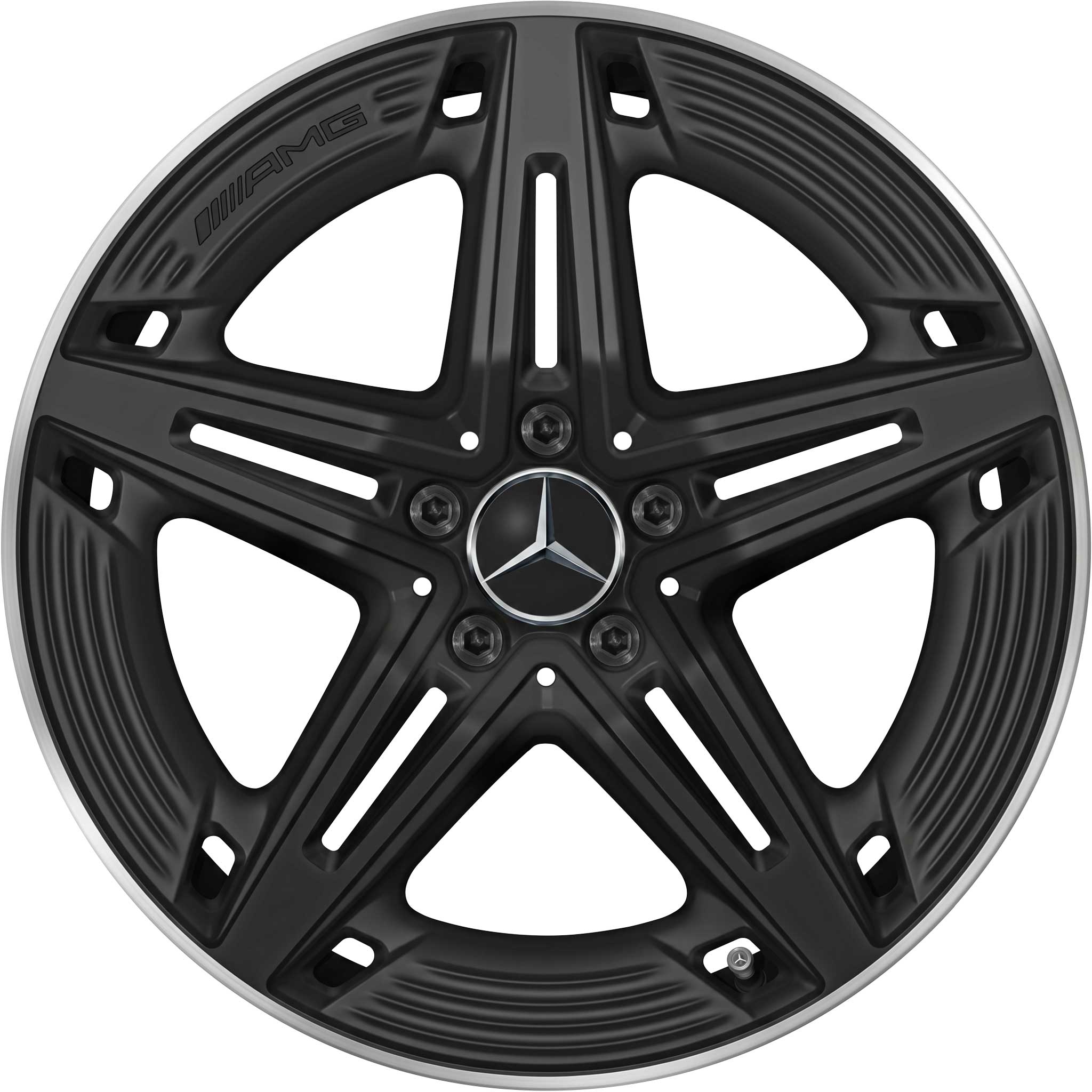 AMG 5 Twin Spoke [118-19] Matt Black with High Sheen Rim Edge Alloy Wheel Product Image #1