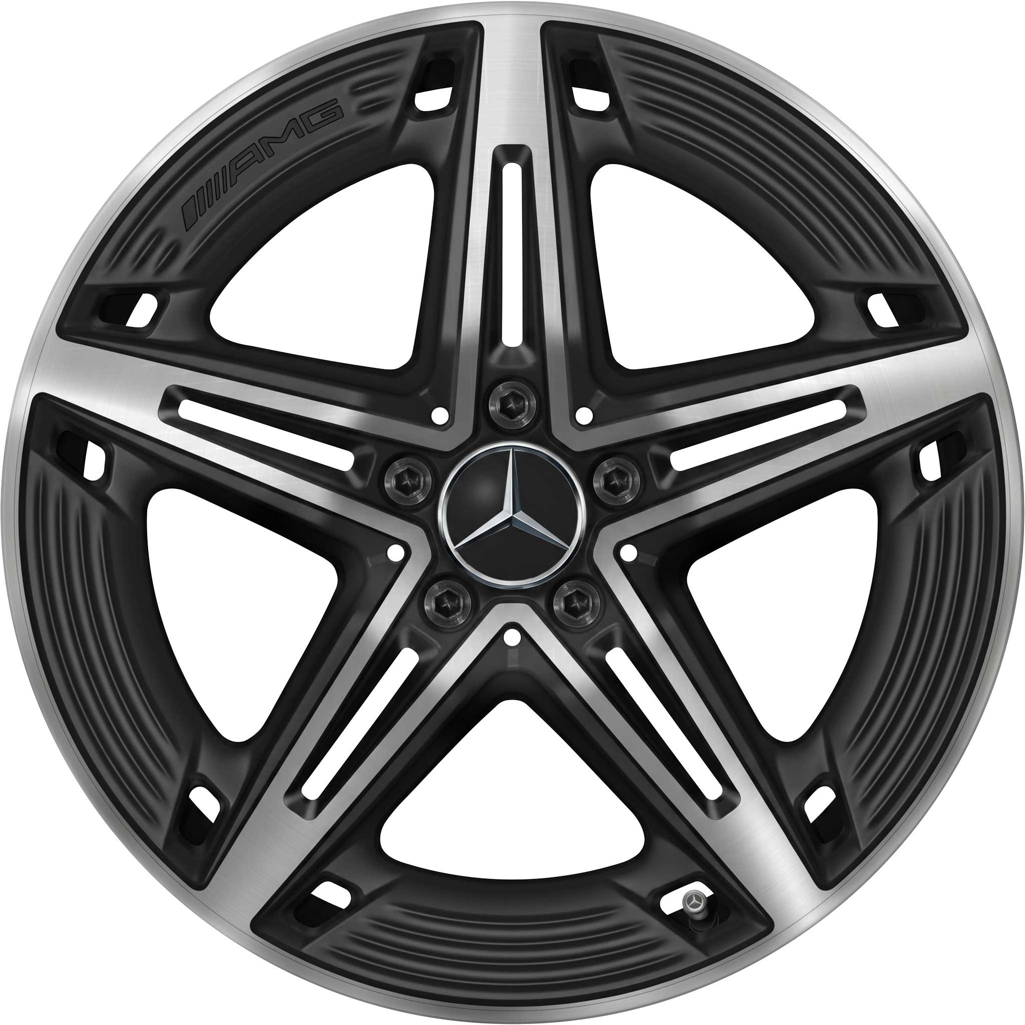 AMG 5 Twin Spoke [118-19] Matt Black with High Sheen Alloy Wheel Product Image #1