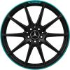 AMG 10 Spoke [190-20] Black with Petronas Turquoise Wheel Img 1