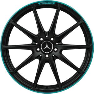 AMG 10 Spoke [190-19] Black with Petronas Turquoise Alloy Wheel - Sizes 19in