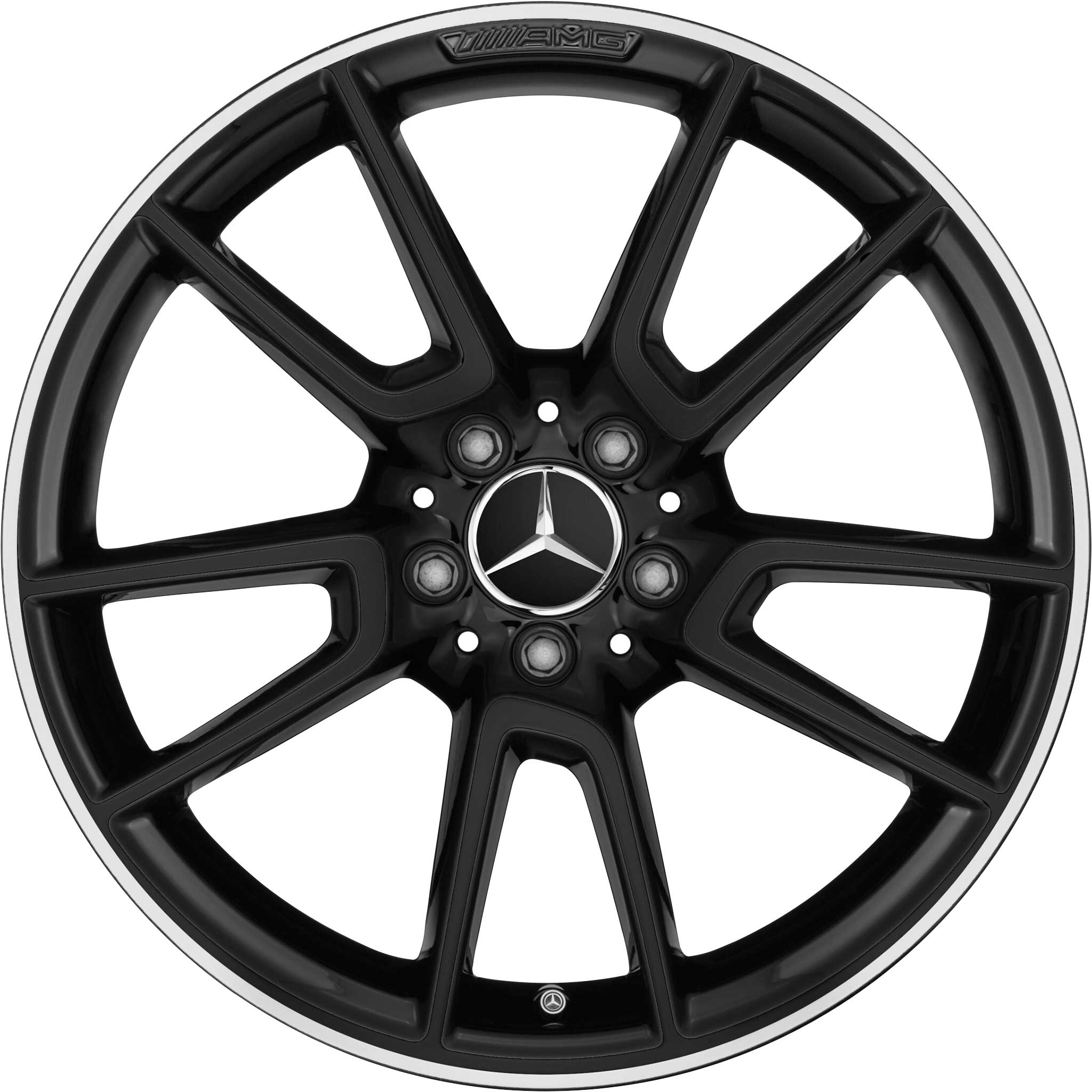 AMG 5 Twin Spoke [205-19] Gloss Black with High Sheen Rim Edge Alloy Wheel Product Image #1