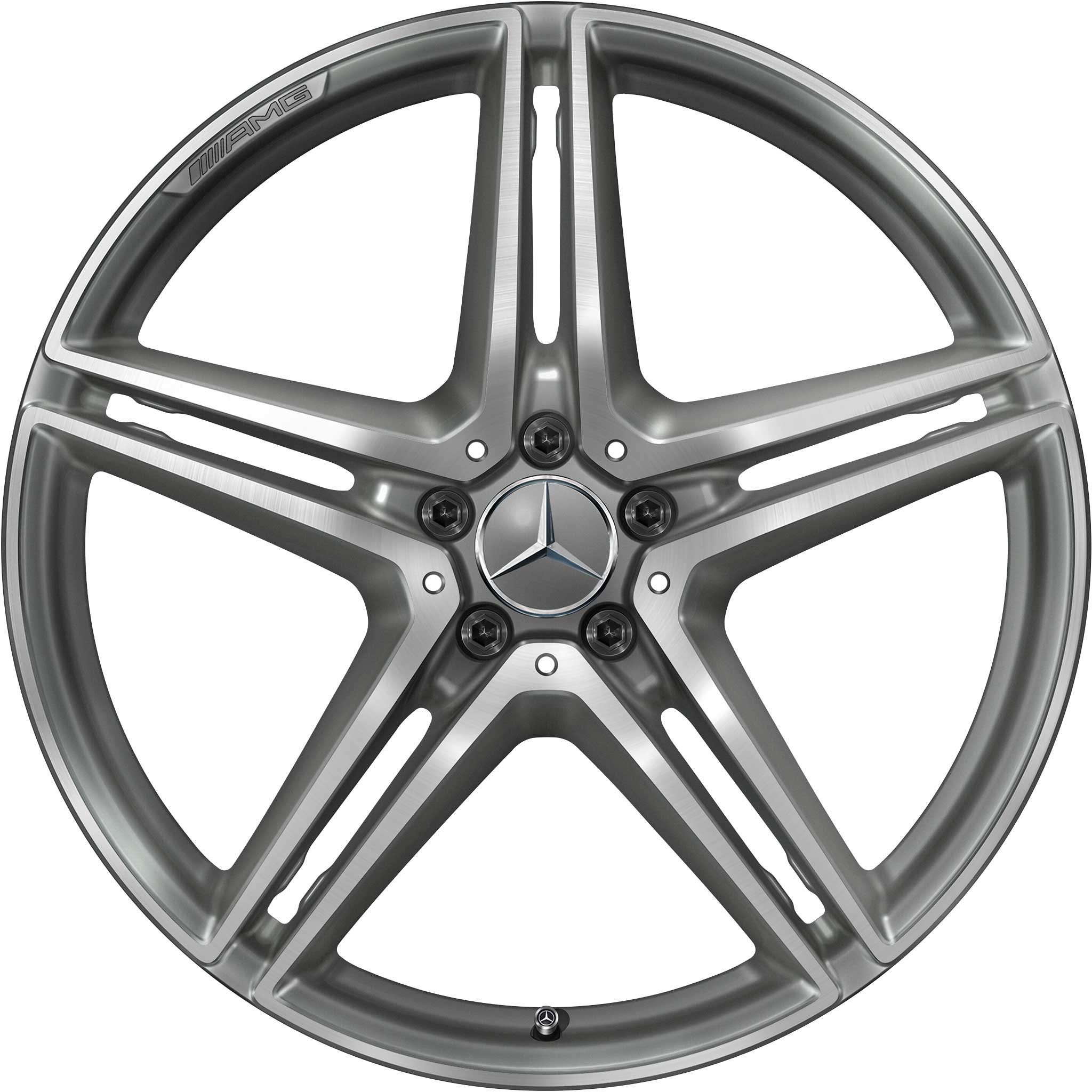 AMG 5 Twin Spoke [223-21] Himalaya Grey with High Sheen Alloy Wheel Product Image #1