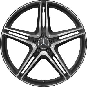 AMG 5 Twin Spoke [223-21] Matt Black with High Sheen Alloy Wheel - Sizes 21in