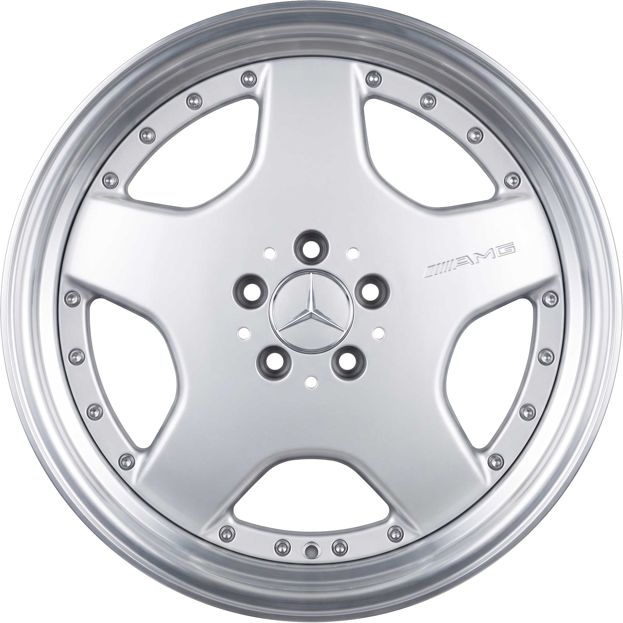 AMG I 2pc [129-18] Standard Silver with High Sheen Rim Edge Alloy Wheel Product Image #1