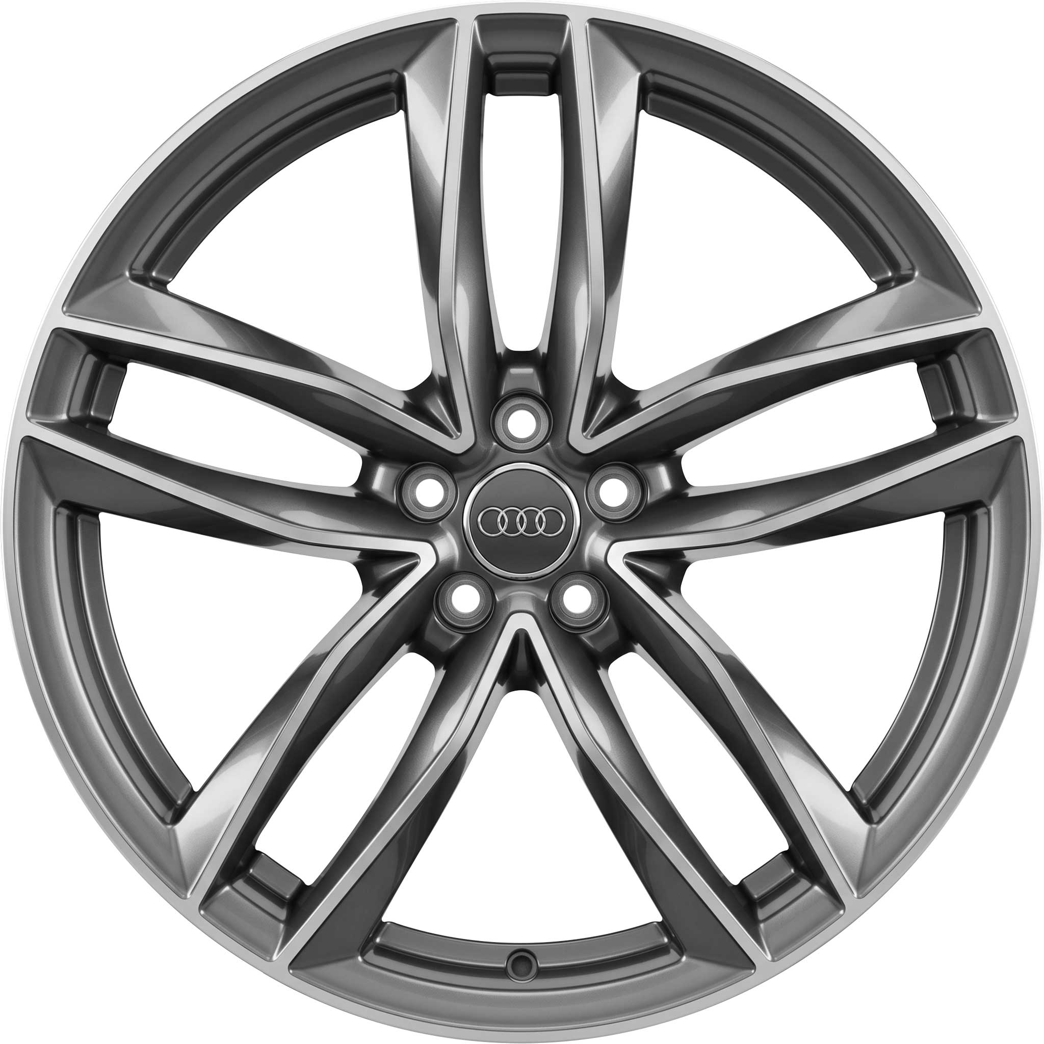 Audi 5 Double Spoke [A8 4H] Titanium Grey with Diamond Cut Alloy Wheel Product Image #1