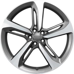 Audi 5 Single Spoke [A8 4H] Titanium Grey with Diamond Cut Alloy Wheel for Audi A8 & S8 D4 (4H) - Sizes 20in
