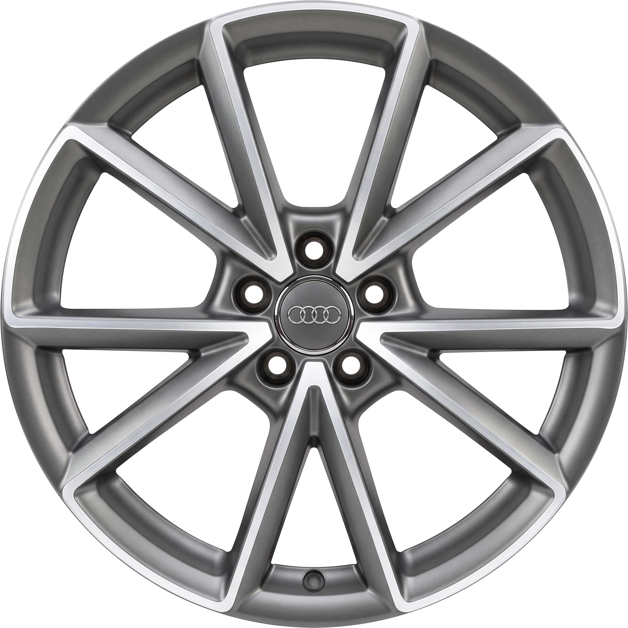 Audi 5 V Spoke [A8 4H] Titanium Grey with Diamond Cut Alloy Wheel Product Image #1