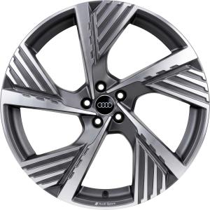22" Audi Sport 5 Spoke Structure [Q8 4KE] Titanium Grey with Diamond Cut alloy wheel