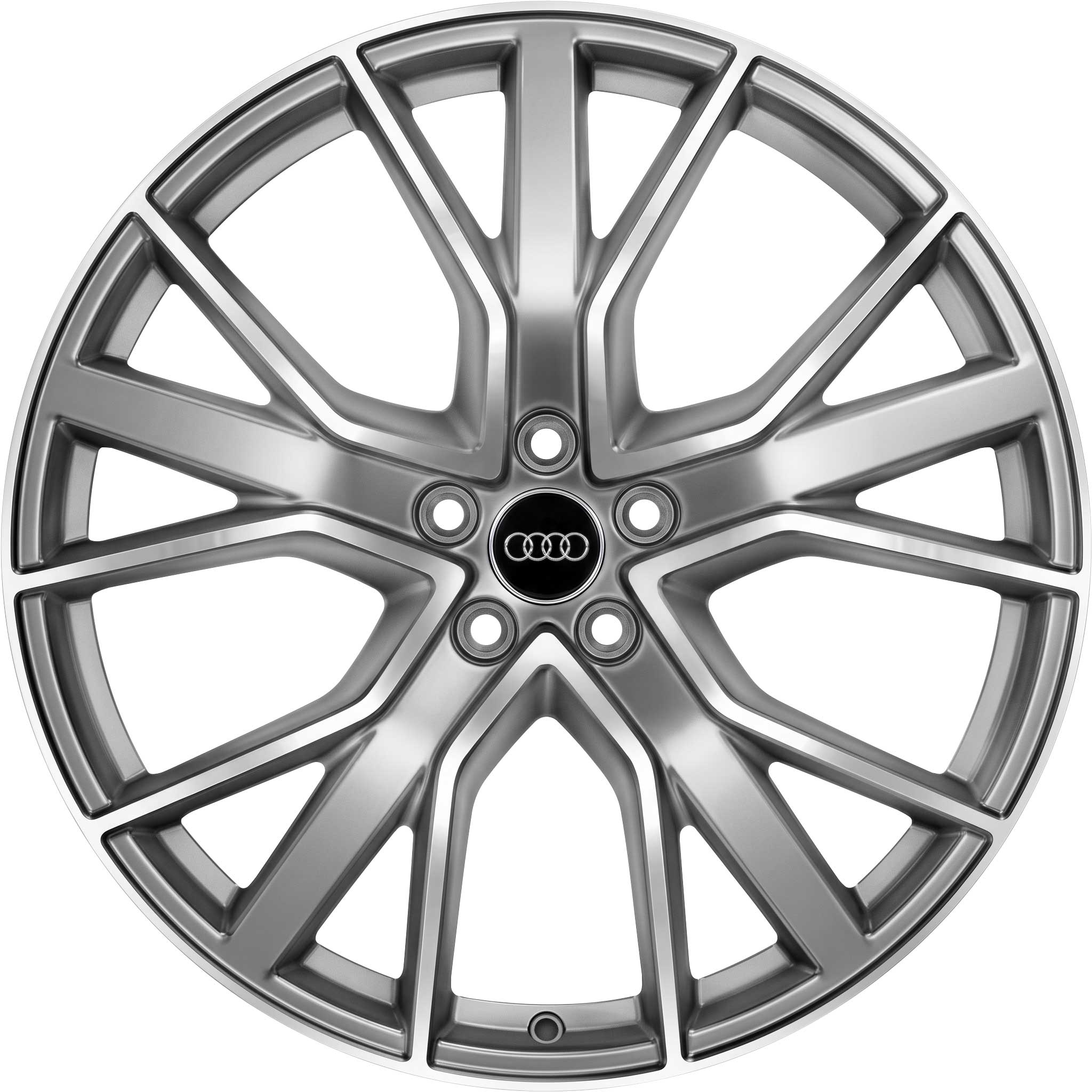 Audi Sport 5 V Spoke Star [Q8 4KE] Dark Galvanic Silver with Diamond Cut Alloy Wheel Product Image #1