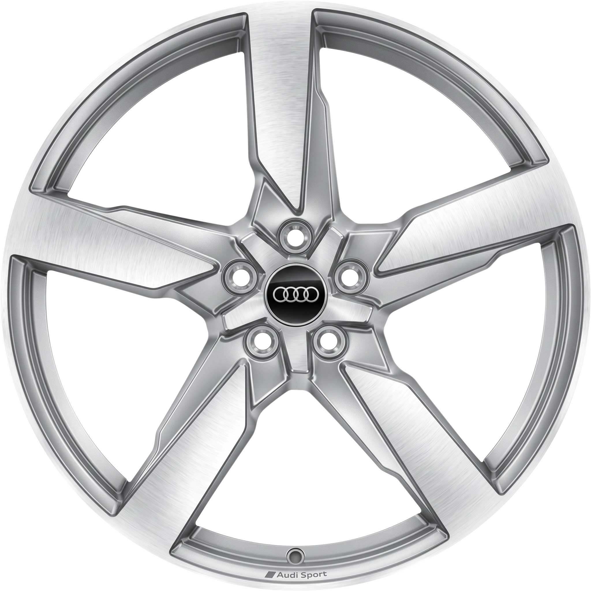 Audi 5 Arm Polygon [Q5 80A] Galvano Silver with Diamond Cut Alloy Wheel Product Image #1
