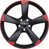 Audi 5 Spoke Rotor [TT 8J] Gloss Black with Misano Red Pearl Effect Wheel Img 1